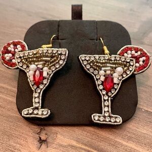 𝅺fun beaded and rhinestones cocktail earrings